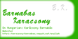 barnabas karacsony business card